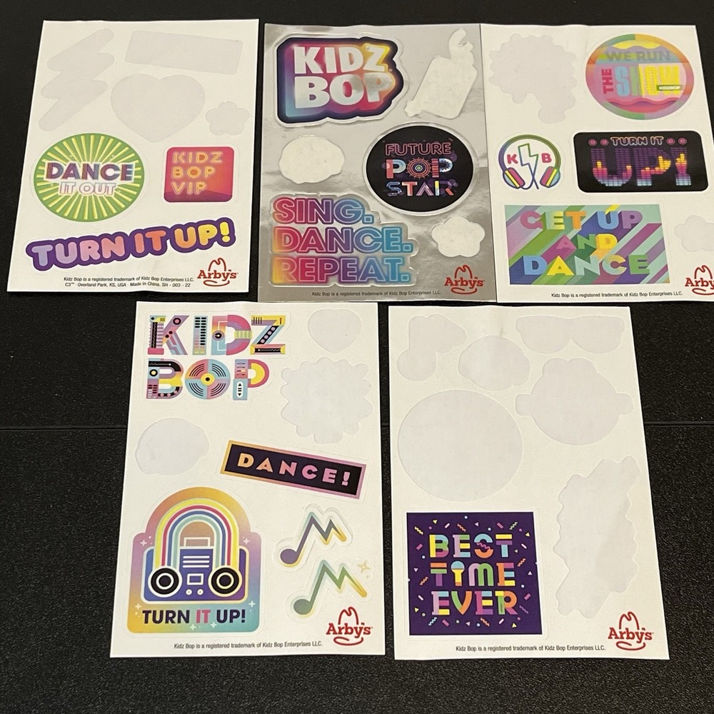 Kidz Bop Stickers Arby's Kids Meal Toy Assorted Lot